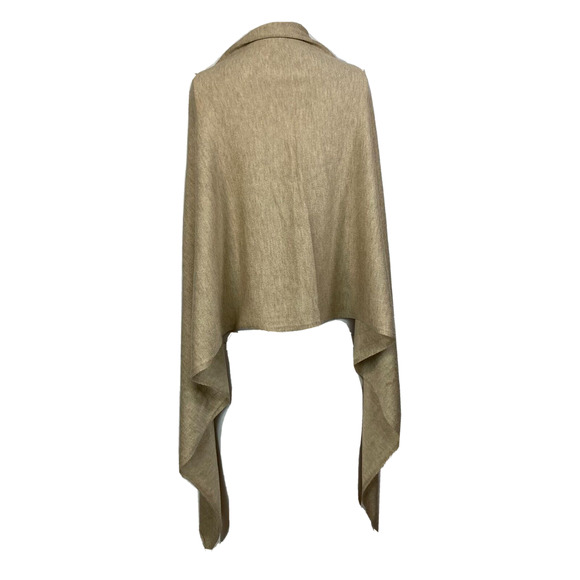 Kerisma Shawl Poncho Womens One Size Beige‎ Wool Knit Pullover Asymmetric - Picture 3 of 6